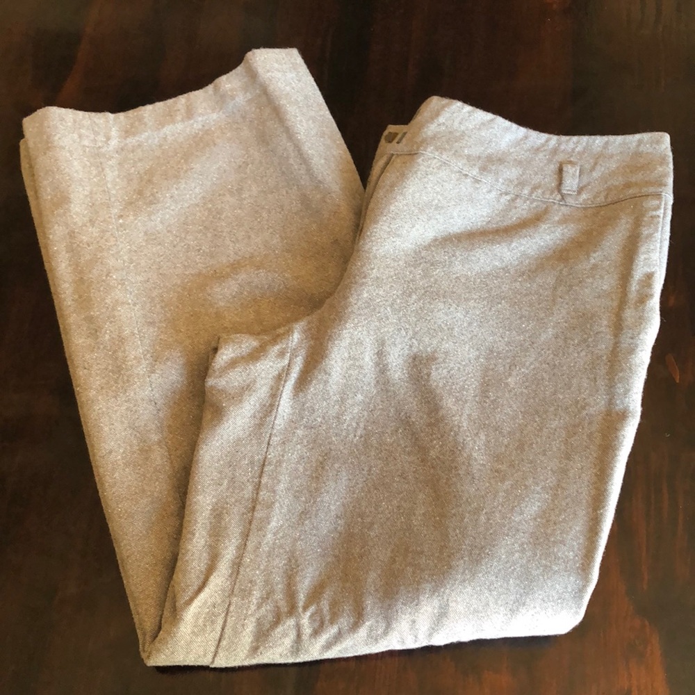 Green wool slacks